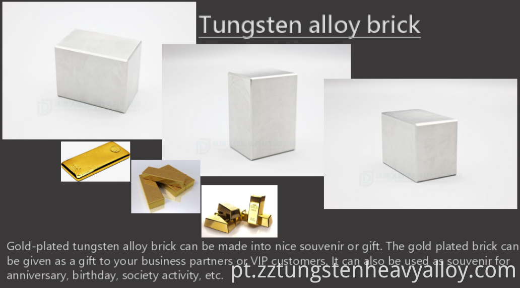 Tungsten alloy gold plated brick